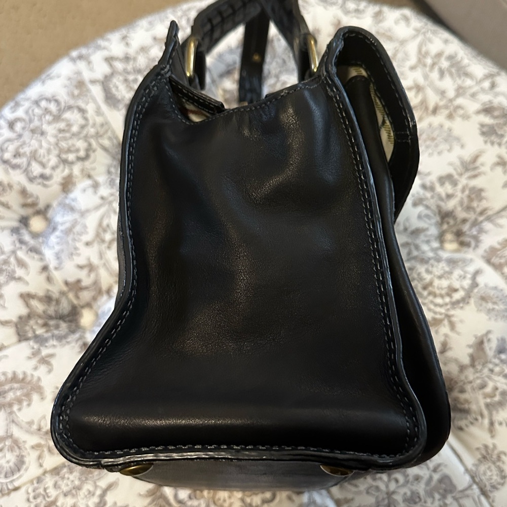COACH Legacy BLEEKER Tattersall Black Leather Flap Satchel - Picture 14 of 16
